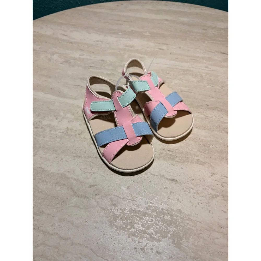 See Kai Run Kids Pastel Colorblock Strappy Sandals Pink Blue Mint Size 7